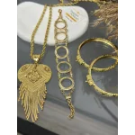 22 Ayar Hint İşi Kombin (Kolye zinciri 80 cm)