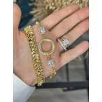 22 Ayar Baget-Başak Bileklik ve Yüzük Kombini