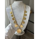 22 Ayar Arpa Kolyeli 10 Çeyrek-Çerçeveli 1 Tam Kolye (60 cm)