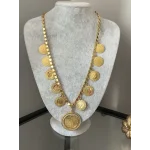 22 Ayar Arpa Kolyeli 10 Çeyrek-Çerçeveli 1 Tam Kolye (60 cm)