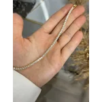 Çelik Gold Kare Taşlı Suyolu Bileklik (17+2 cm)