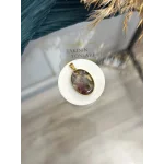 Florit Taşı Doğal Taş Oval Model Çelik Kolye Ucu