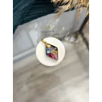 7 Çakra Taşı Doğal Taş Baklava Model Çelik Kolye Ucu