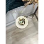 Labradorit Taşı Doğal Taş Kalpli Çelik Kolye Ucu