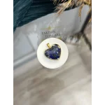 Lapis Lazuli Doğal Taş Kalpli Çelik Kolye Ucu