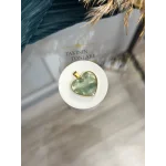 Yeşim Taşı Doğal Taş Kalpli Çelik Kolye Ucu
