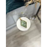 Yeşim Taşı Doğal Taş Baklava Model Çelik Kolye Ucu