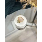 Çelik Pembe Kuvars Yüzük