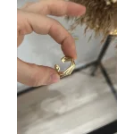 İthal Gold Köşeli Tasarım Yüzük (Ayarlanabilir)