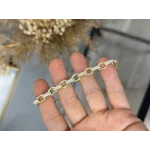 XP Gold Taşlı Oval Geçişli Bileklik