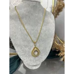 22 Ayar Başak Yaprağı Model Çeyreklik Kolye (50 cm)