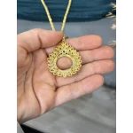 22 Ayar Başak Yaprağı Model Çeyreklik Kolye (50 cm)