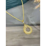 22 Ayar Başak Yaprağı Model Çeyreklik Kolye (50 cm)