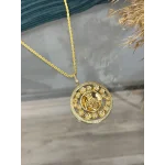 22 Ayar Çiçekli Tuğra Kolye (50 cm)