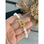 İncili Gram Altınlık Dikdörtgen Bileklik (Suyolu Hediye)