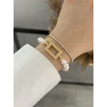 İncili Gram Altınlık Dikdörtgen Bileklik (Suyolu Hediye)