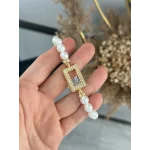 İncili Gram Altınlık Dikdörtgen Bileklik (Suyolu Hediye)