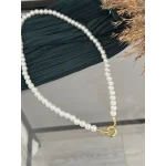 İncili Dümen Kilit Kolye (55 cm)