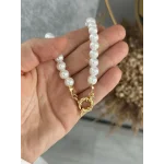 İncili Dümen Kilit Kolye (55 cm)