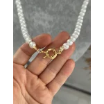 İncili Dümen Kilit Kolye (55 cm)