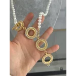 İncili 5 Çeyreklik Taşli Y Kolye