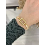 Gram Altınlık Soft Pembe Baget Bileklik (17.5+3 cm)