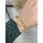 Yuvarlak Gram Altınlık Renkli Baget Bileklik (17.5+3 cm)