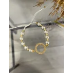 Çeyreklik Tek Sıra Taşlı Dorikali İncili Bileklik