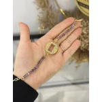 Gram Altınlık Yuvarlak Mor Baget Bileklik (17.5+3)