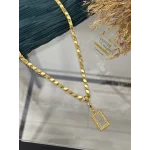 Dikdörtgen Gram Altınlık Arpa Kolye (60 cm)