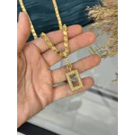 Dikdörtgen Gram Altınlık Arpa Kolye (60 cm)