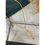 Yuvarlak Gram Altınlık Nazarlı Burgu Kolye (60 cm)