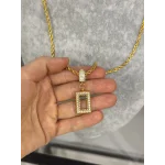 Dikdörtgen Gram Altınlık Burgu Kolye (60 cm)