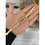 Dikdörtgen Gram Altınlık Küp Zincir Bileklik