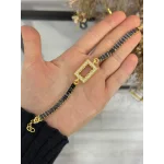 Dikdörtgen Gram Altınlık Siyah Baget Bileklik