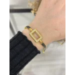 Dikdörtgen Gram Altınlık Siyah Baget Bileklik