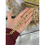 Üçlü Gram Altınlık Kare Zincirli Bileklik (16+5 cm)