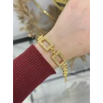 İki Gram Altınlık Kare Zincili Bileklik (16+5 cm)