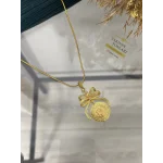 Yarım Altınlı Çelik Zincirli Fiyonk Kolye