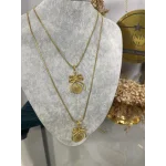 Çeyrek Altınlı Çelik Zincirli Fiyonk Kolye