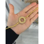 Çeyreklik Taşlı Burgu Bileklik