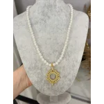 Yoncalı Çeyreklik İnci Kolye (50 cm)