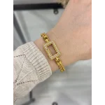 Gram Altınlık Dikdörtgen Çift Sıra Burgu Bileklik