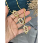 Üç Gramlık Hasır Çerçeveli Burgu Kolye (70 cm)