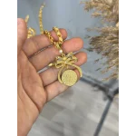 Arpa Zincirli Çeyrekli Fiyonk Kolye (60 cm)