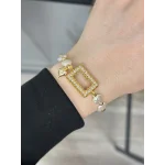 Gram Altınlık Yassı İncili Kalpli Bileklik