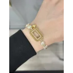 Hasır Gram Altınlık Yassı İncili Kalpli Bileklik