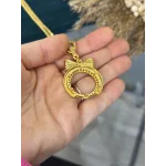 Yarım Altın Kasalı Burgu Zincirli Fiyonk Kolye (60 cm)