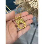 Çeyreklik Geniş Hasır Kulplu Burgu Zincir Fiyonk Kolye (60 cm)