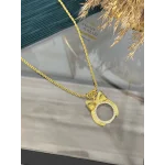 Yarım Altınlık Geniş Hasır Kulplu Burgu Zincir Fiyonk Kolye (60 cm)